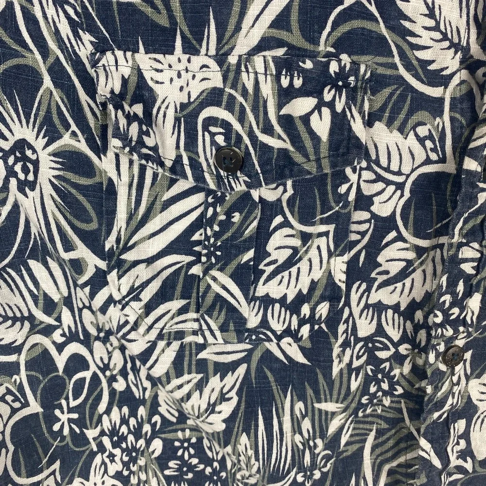 Jonathan Martin Mens‎ Blue Floral Hawaiian Casual Classic Preppy Shirt Size XL